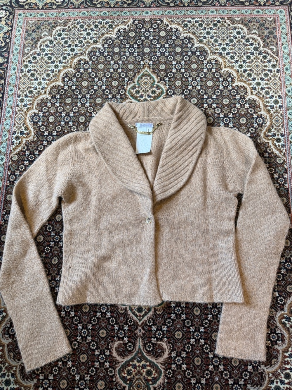 Vintage Max Mara luxurious pure cashmere cropped cardigan Size S